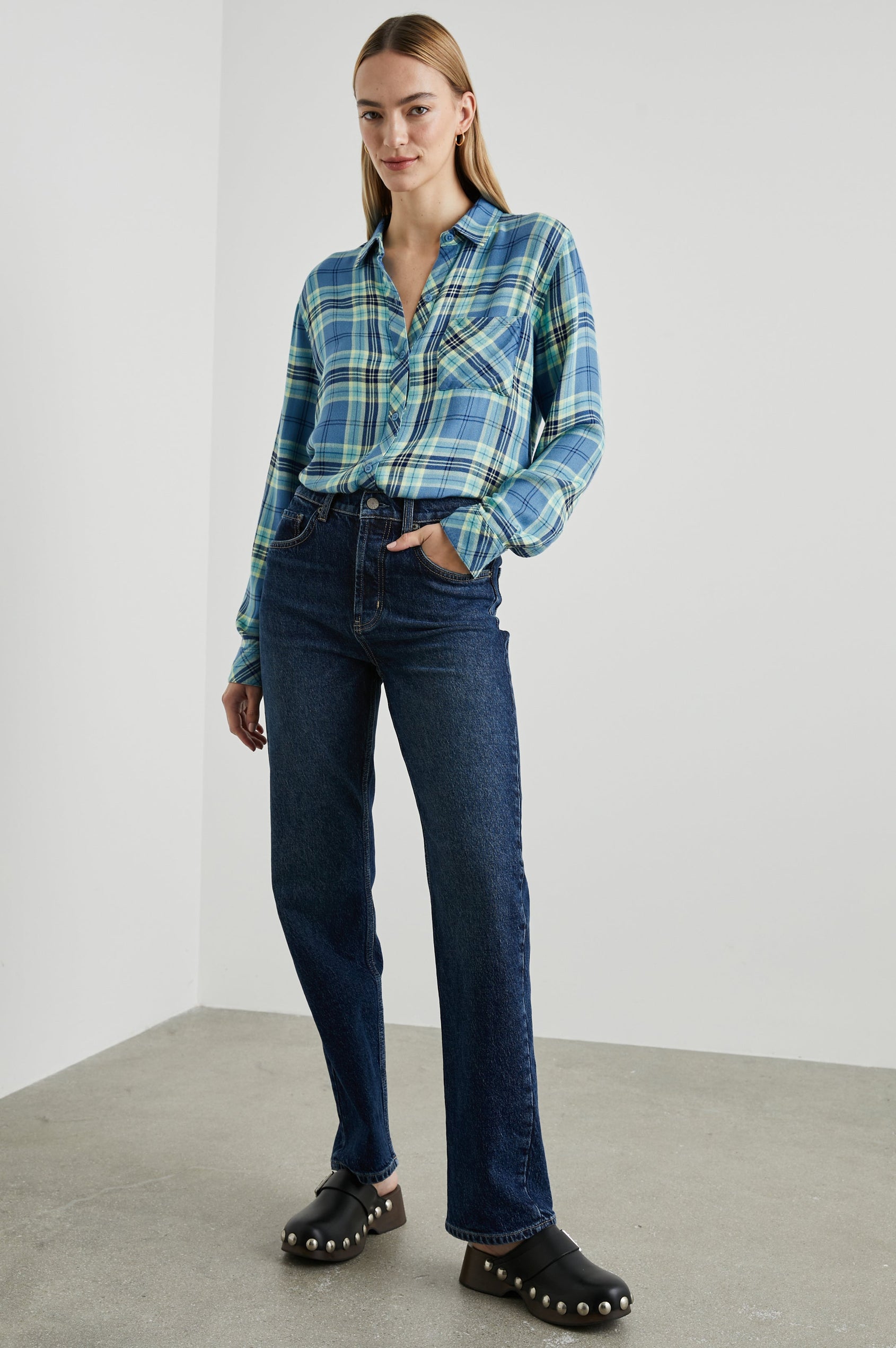 HUNTER SHIRT BLUEBELL CITRON - FULL FRONT BODY