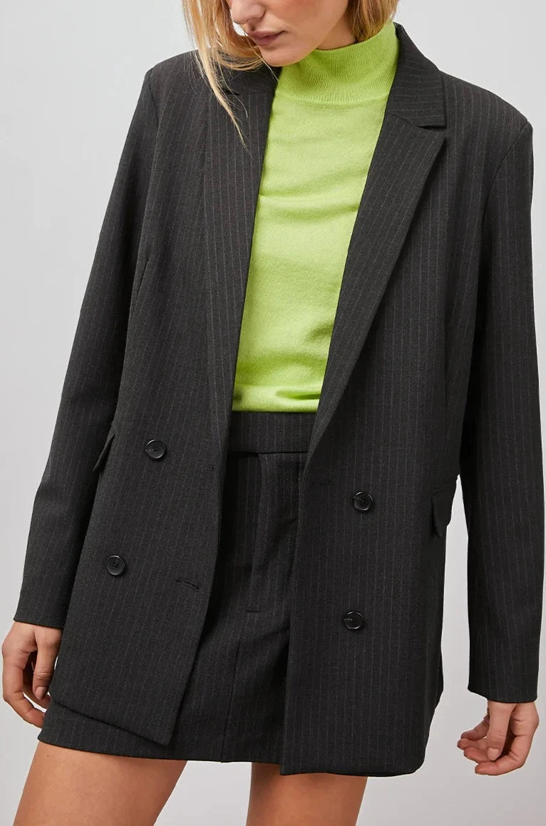 JAC CHARCOAL PINSTRIPE BLAZER- FRONT