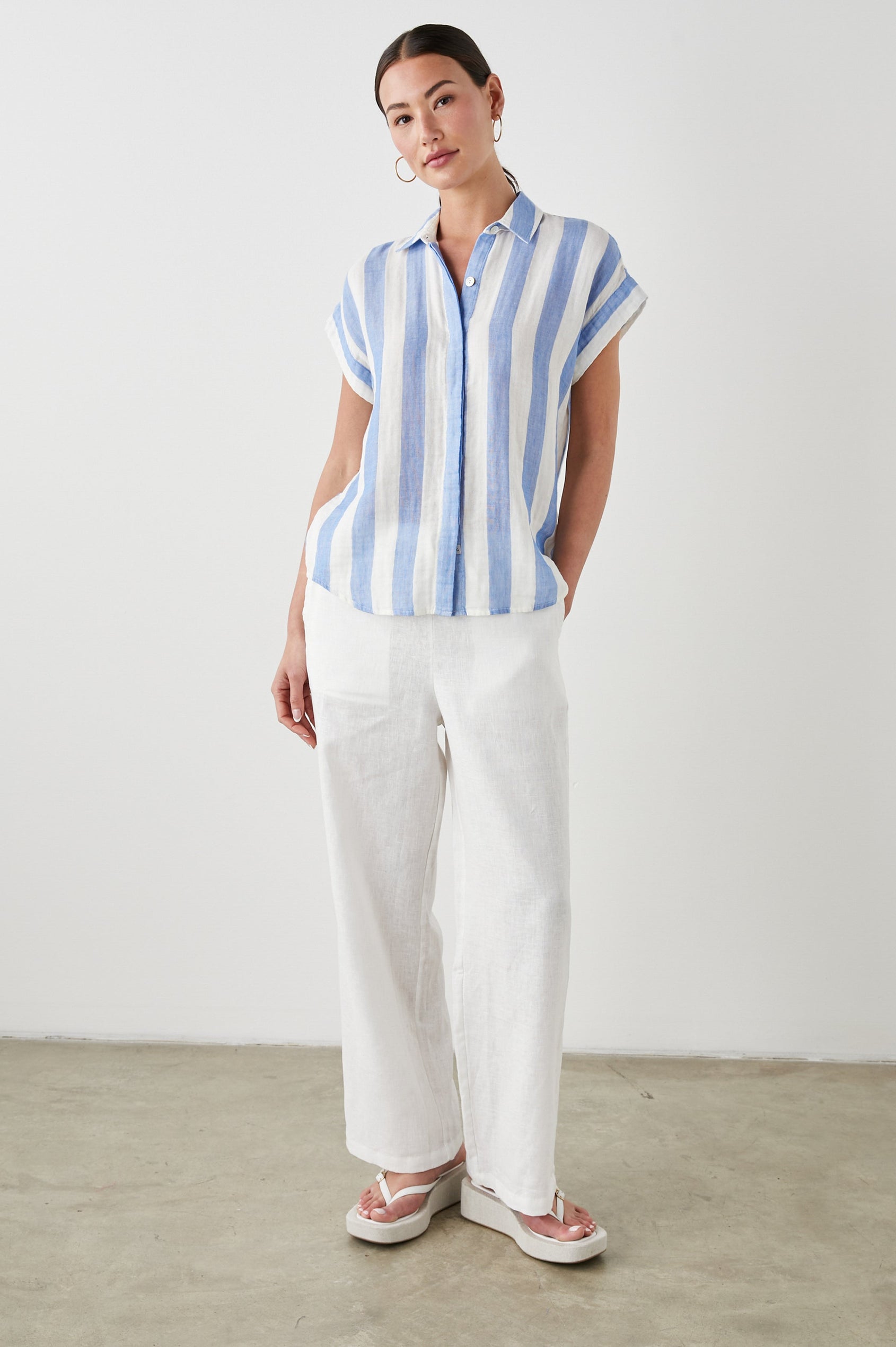 JAMIE SHIRT FERMO STRIPE - FULL FRONT BODY