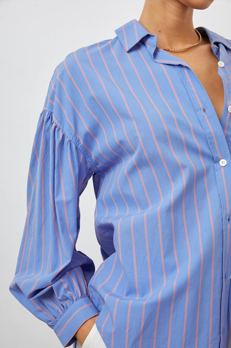 JANAE SHIRT LIMA STRIPE - FRONT DETAILS