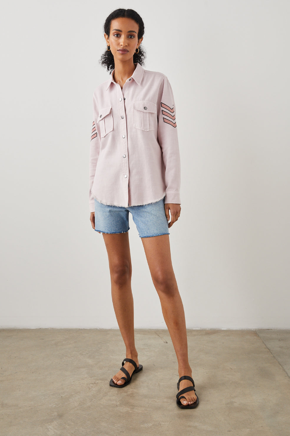 LOREN JACKET ROSE - FULL FRONT BODY MODEL 2