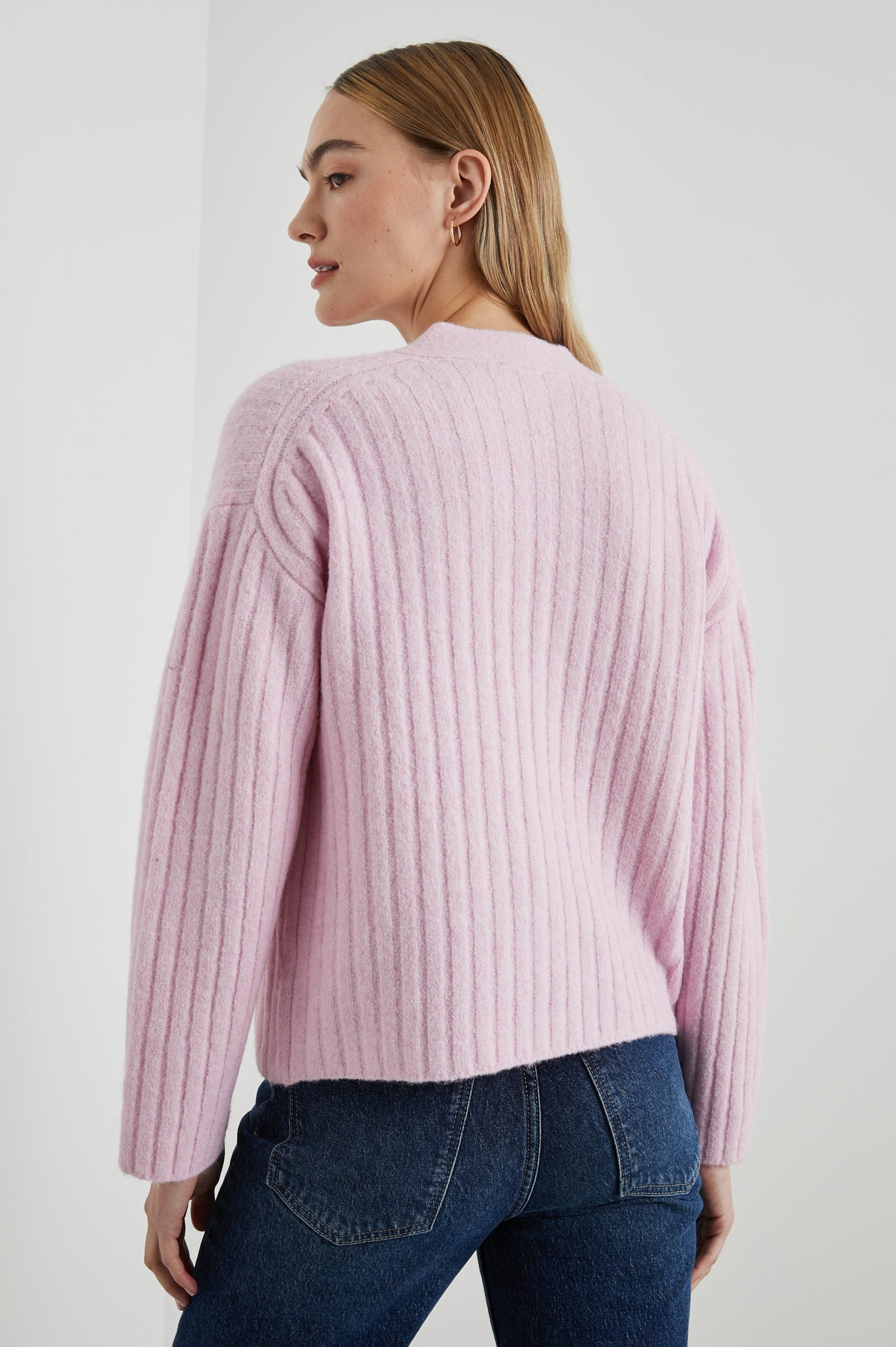 MORGAN CARDIGAN LILAC - BACK