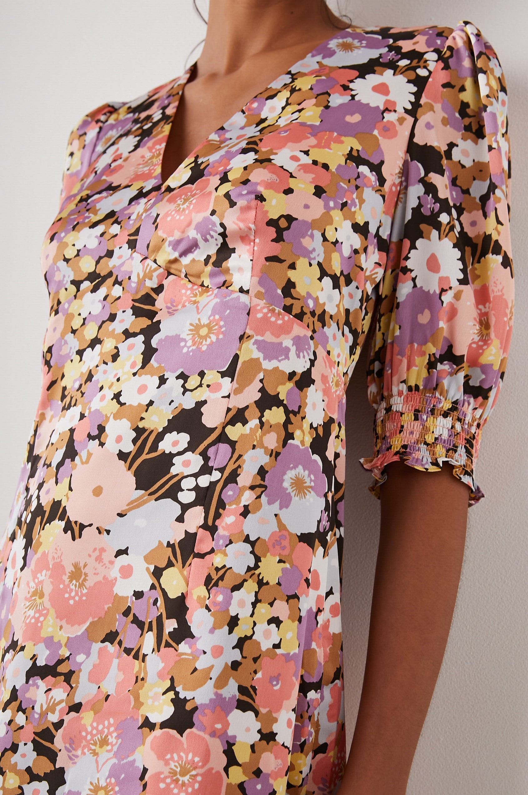 ROMA DRESS PINK ASTER - FRONT DETAILS