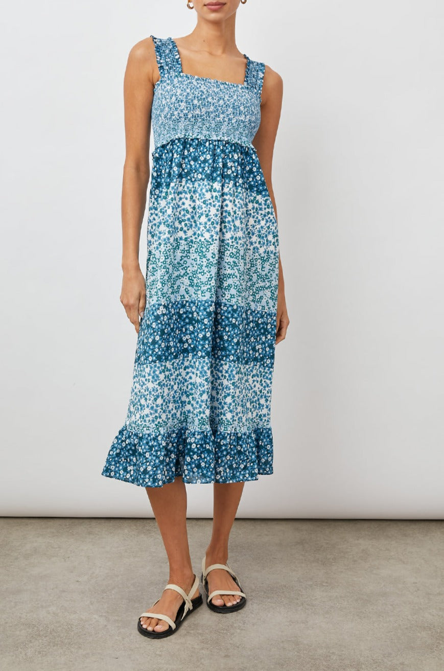 RUMI STRIPED FLORAL DRESS- FULL FRONT BODY