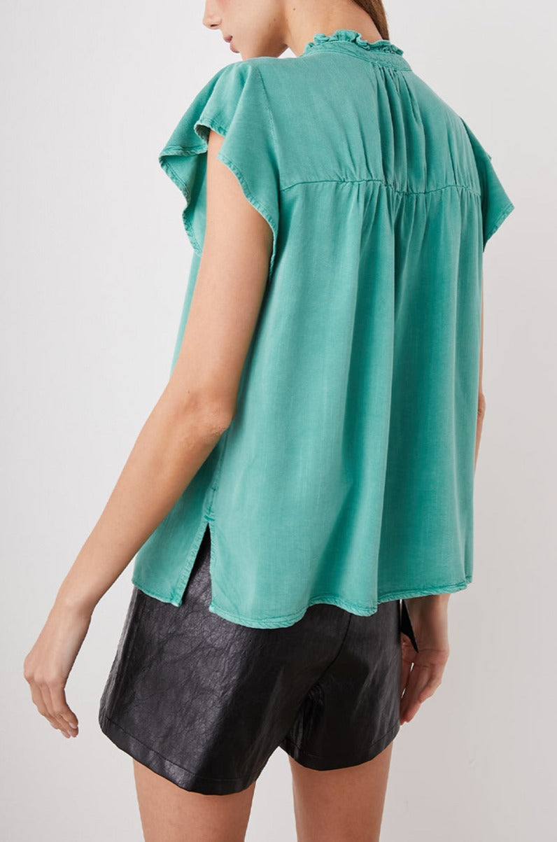 RUTHIE TOP BASIL - BACK ANGLE