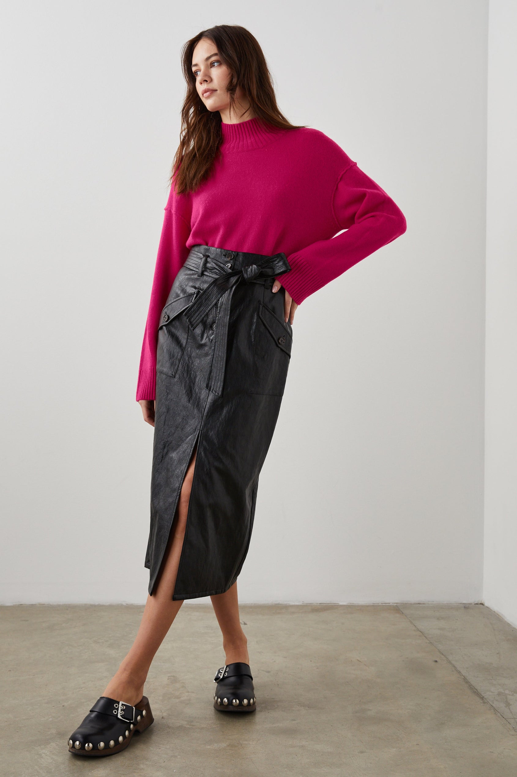 SASHA SWEATER CERISE ROSE - FULL FRONT BODY
