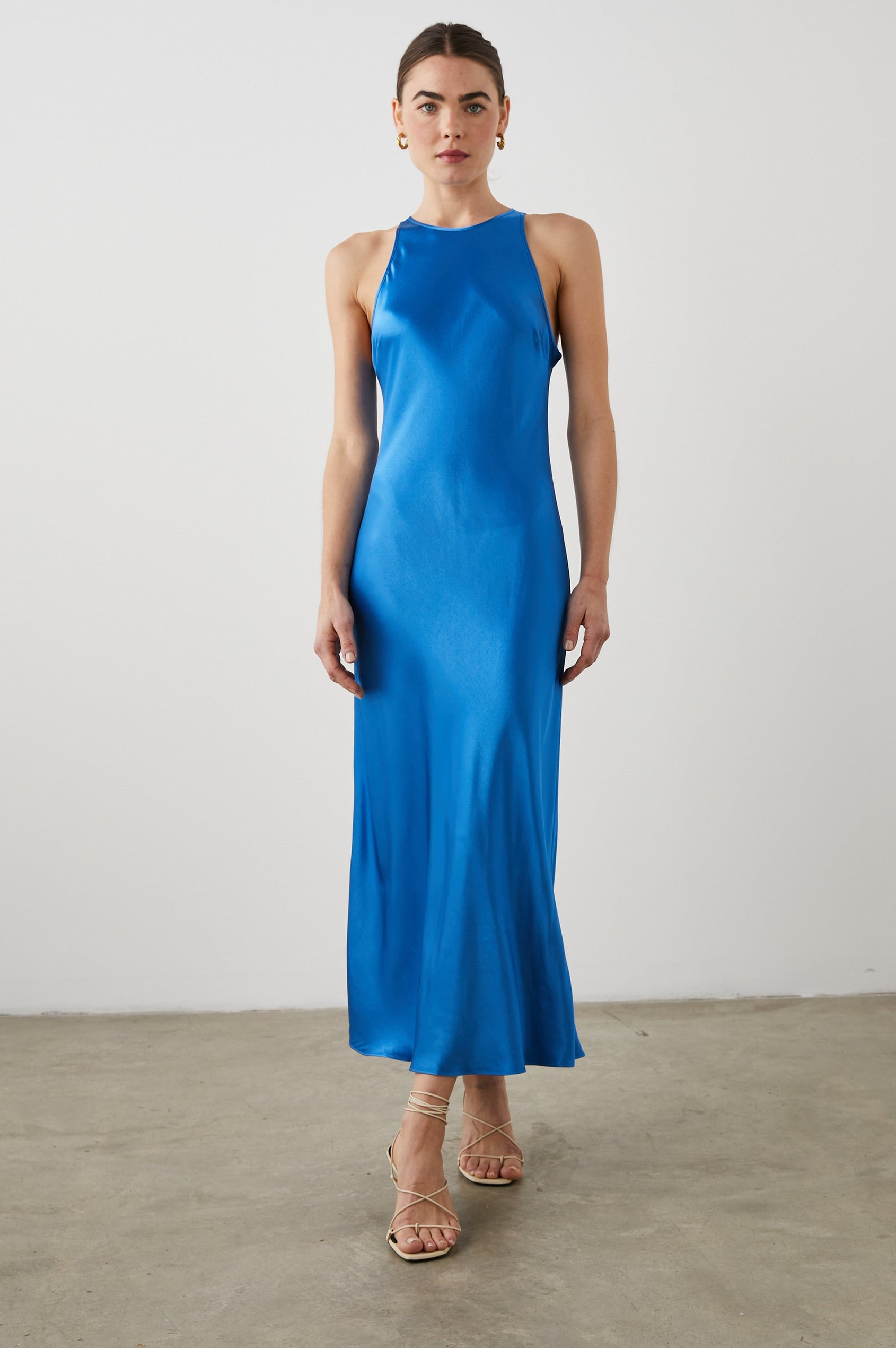 SOLENE DRESS COBALT - FRONT FULL BODY