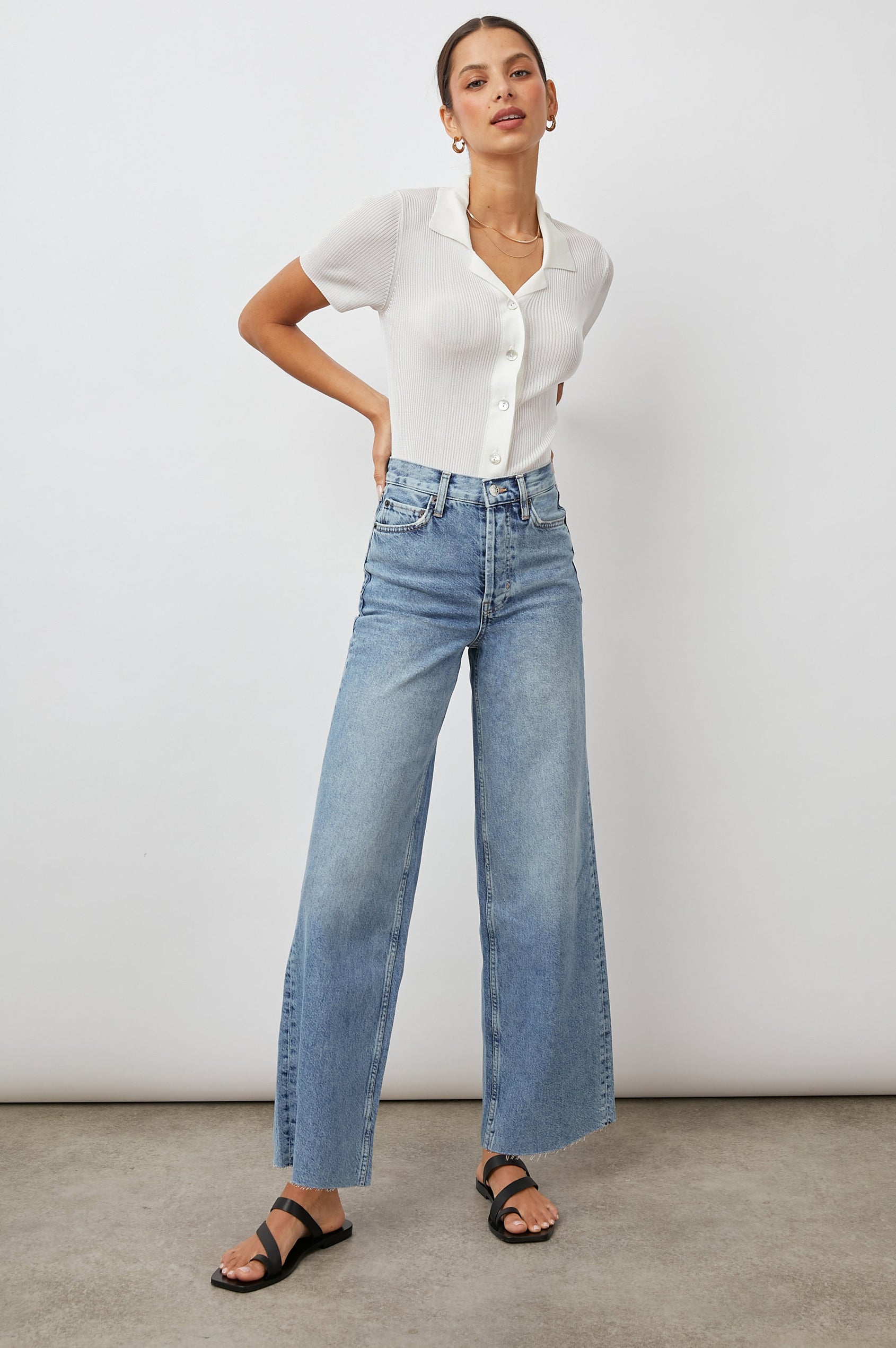 GETTY OLD INDIGO WIDE LEG JEAN - FRONT FULL BODY