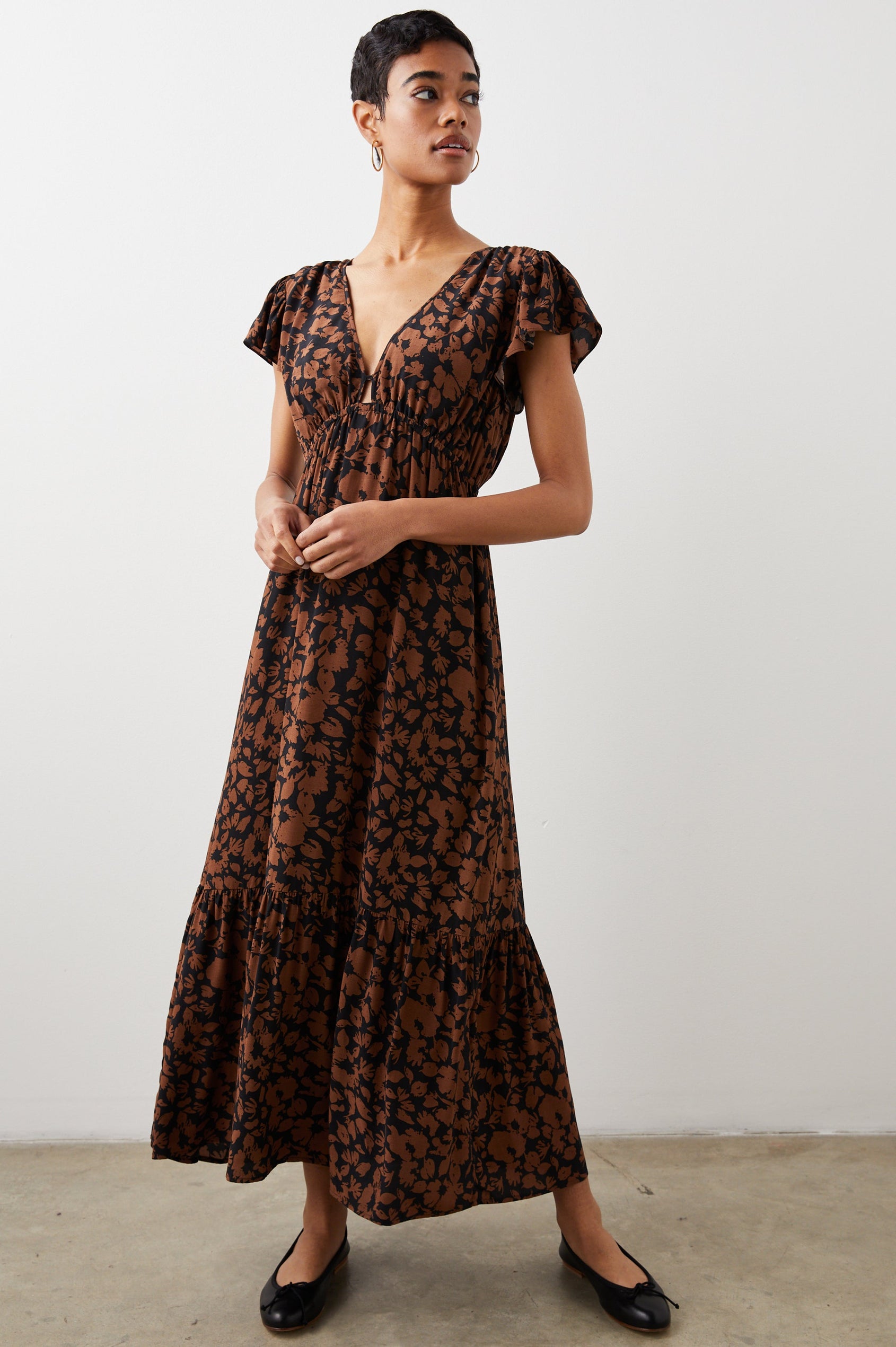 TINA DRESS GARDEN SILHOUETTE - FRONT BODY