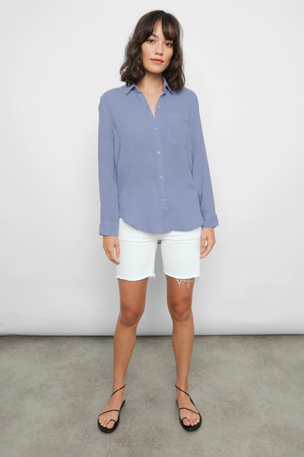 Ellis Aegean Long Sleeve Buttondown Shirt - full front body