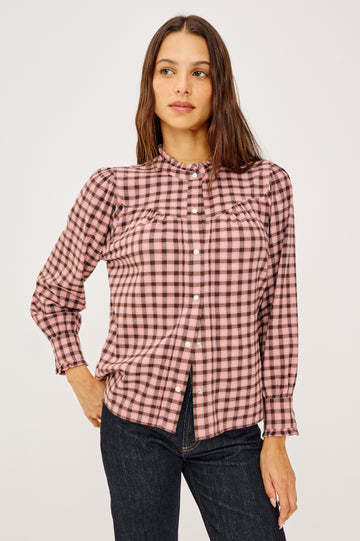 ALANNA SHIRT - GARNET ROSE COBALT