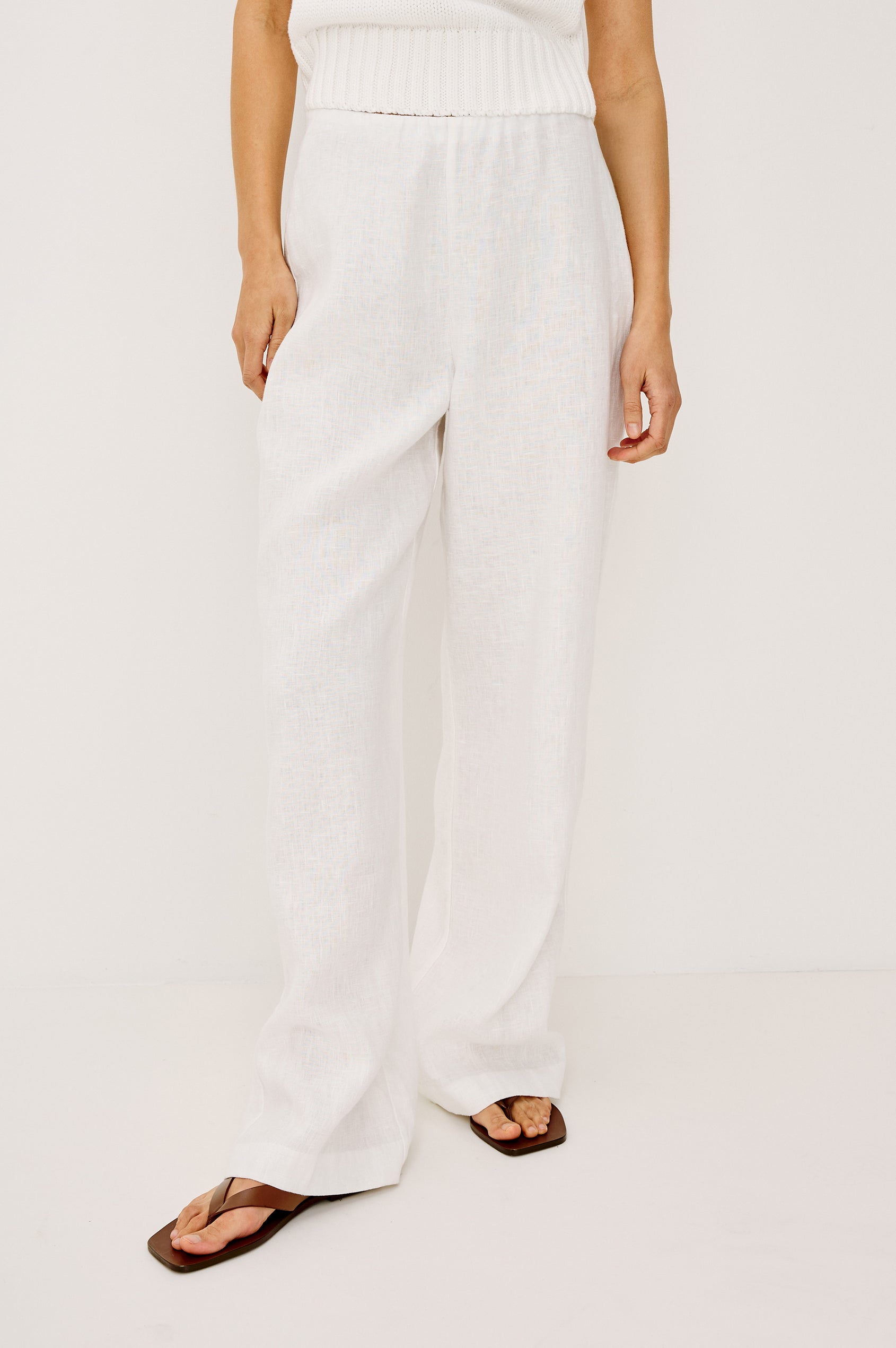 ANDRINE PANT - WHITE LINEN