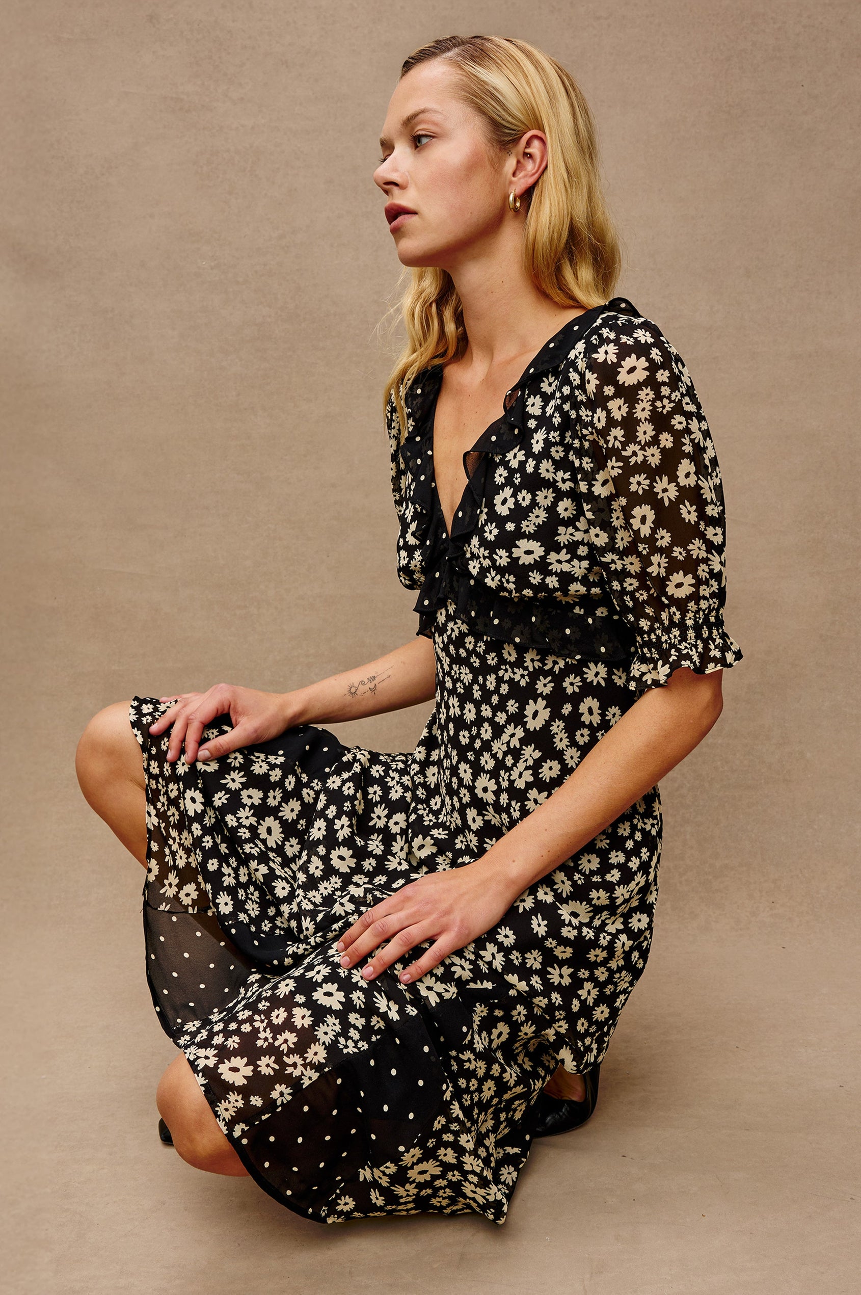 ANNMARIE DRESS - DAISY DOT COMBO