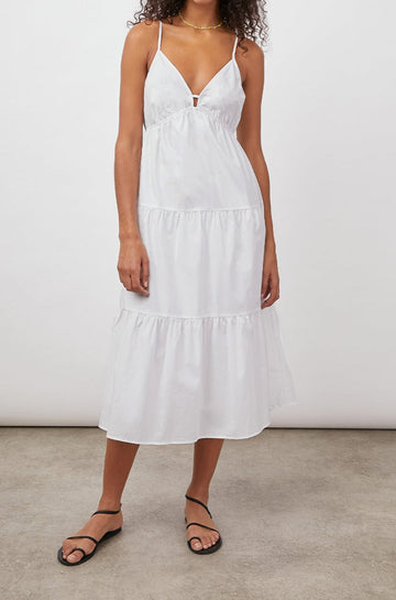 AVRIL BRIGHT WHITE DRESS- FRONT