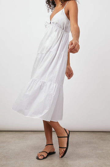 AVRIL BRIGHT WHITE DRESS-FULL FRONT BODY IN MOTION