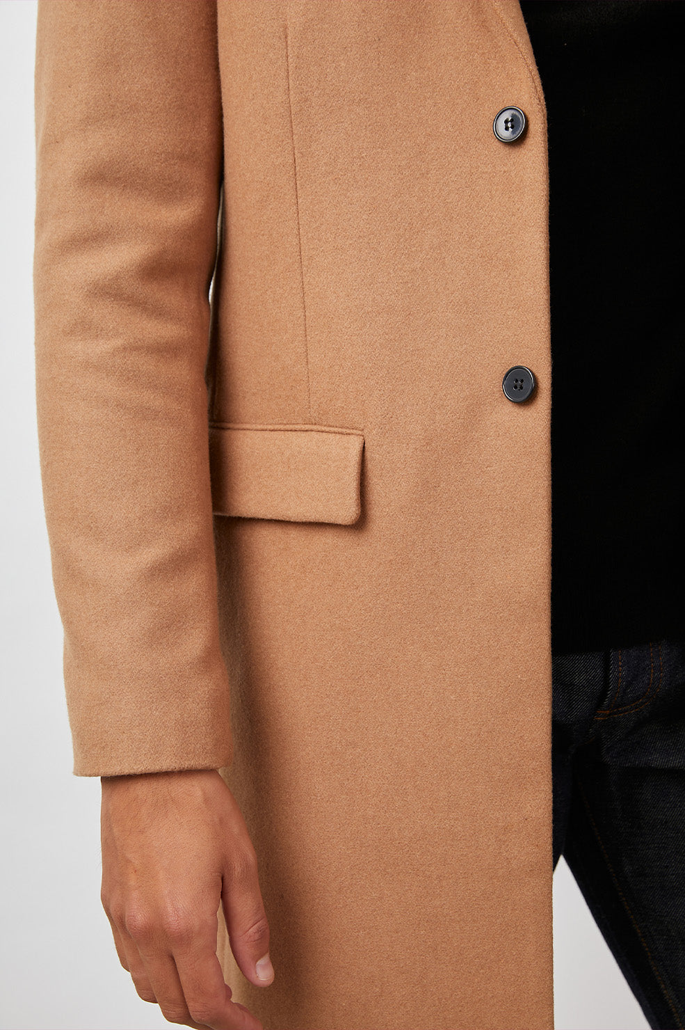 LARK COAT CAMEL - POCKET DETAILS