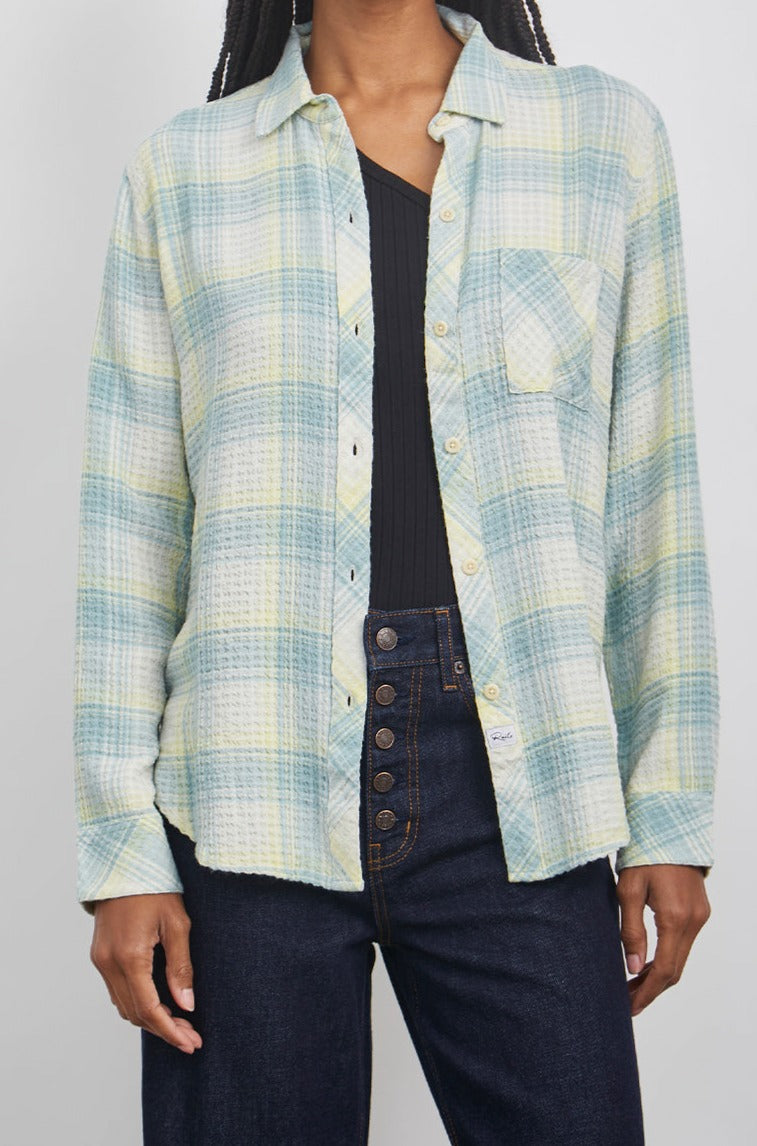 BRADY SAGE LEMON SHIRT-FRONT UNBUTTONED