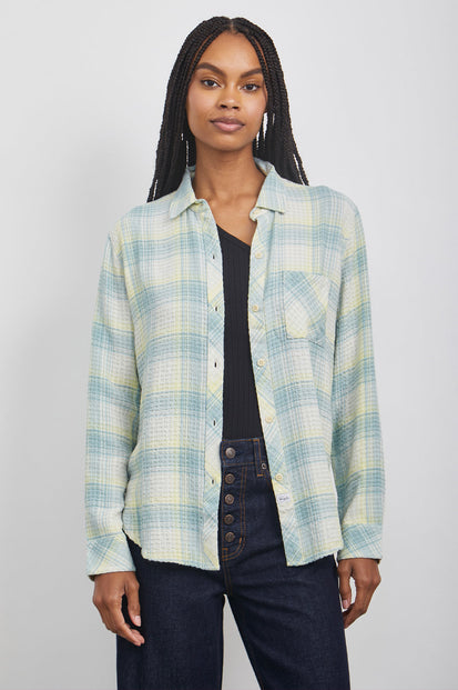 BRADY SAGE LEMON SHIRT-FRONT UNBUTTONED