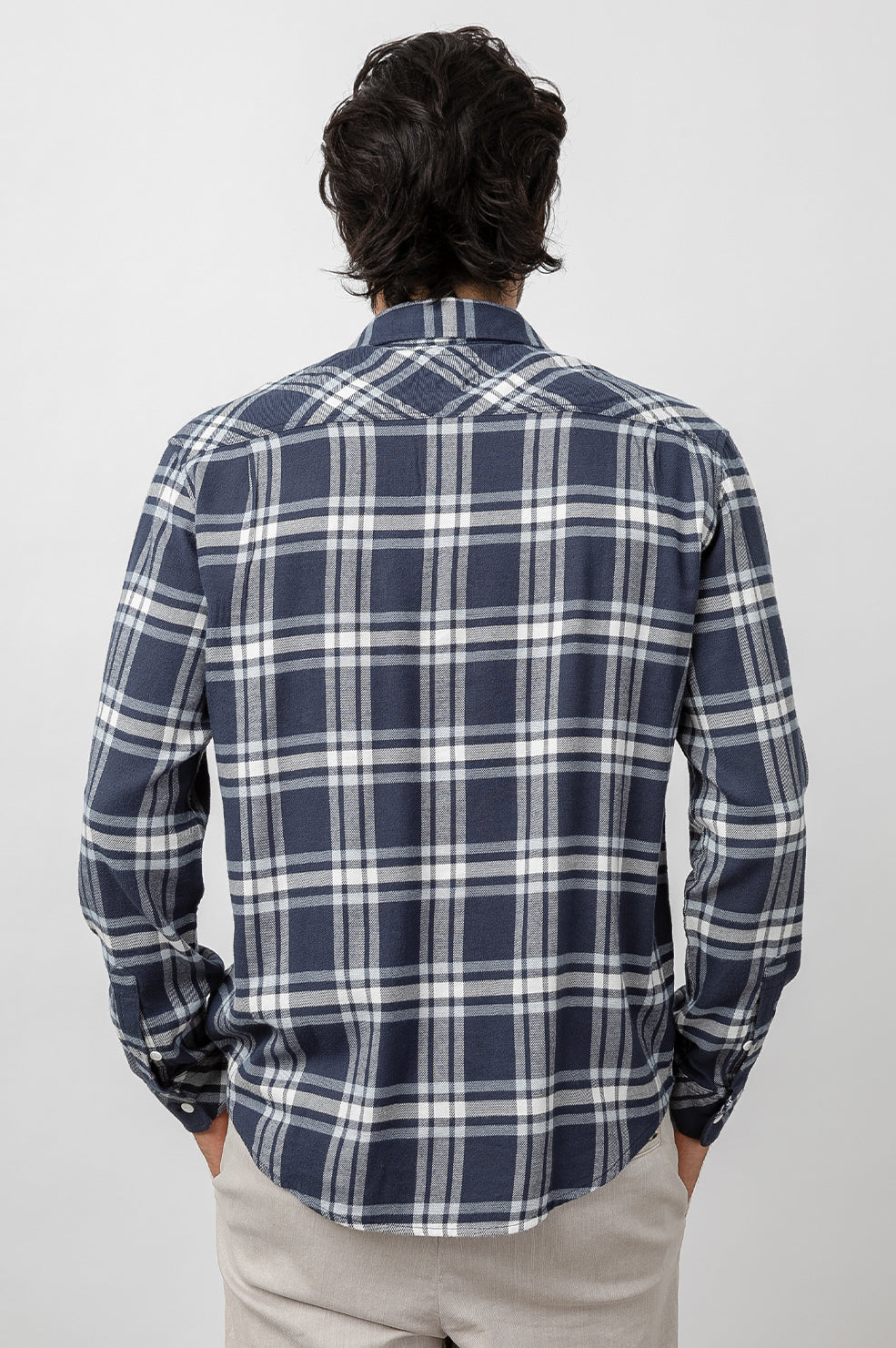 Brushed Lennox Navy White- back