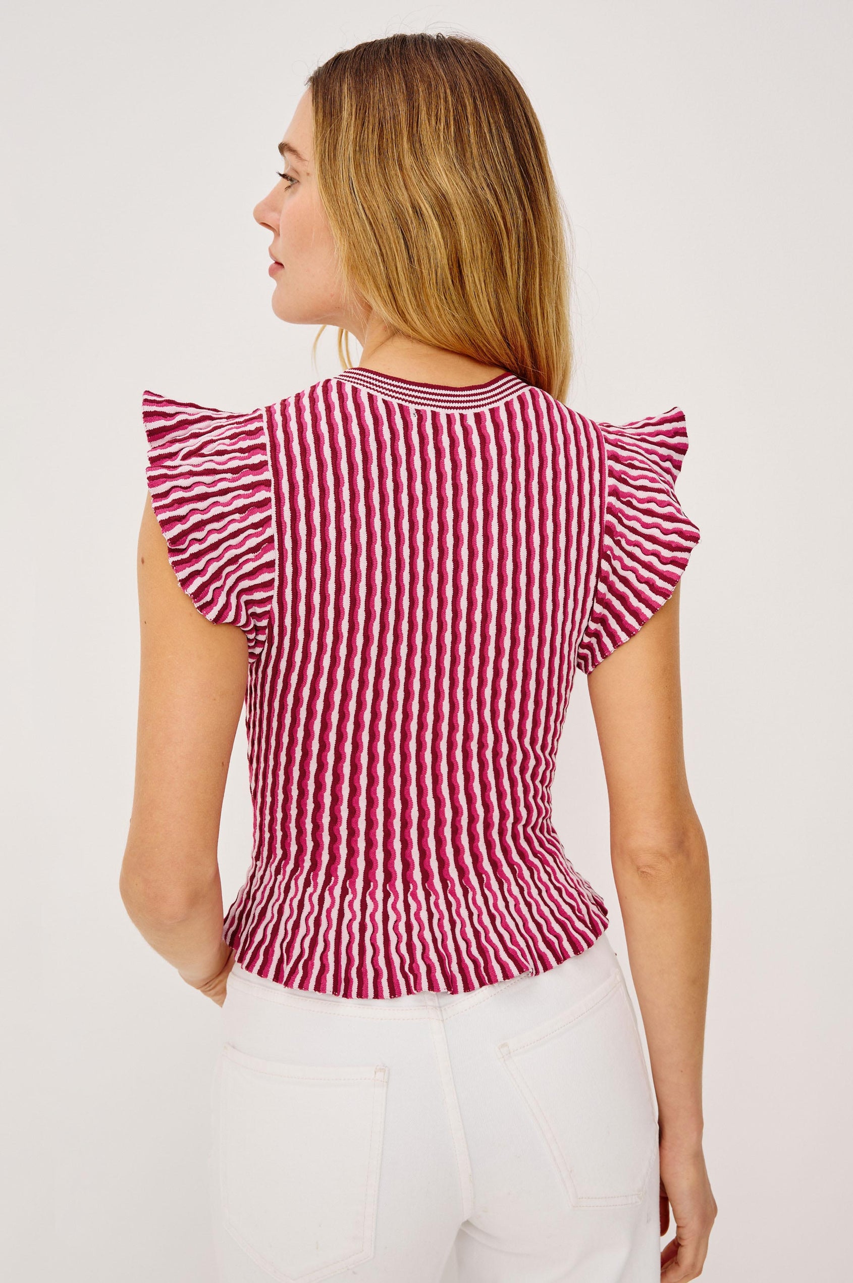 BRYN TOP - BERRY STRIPE