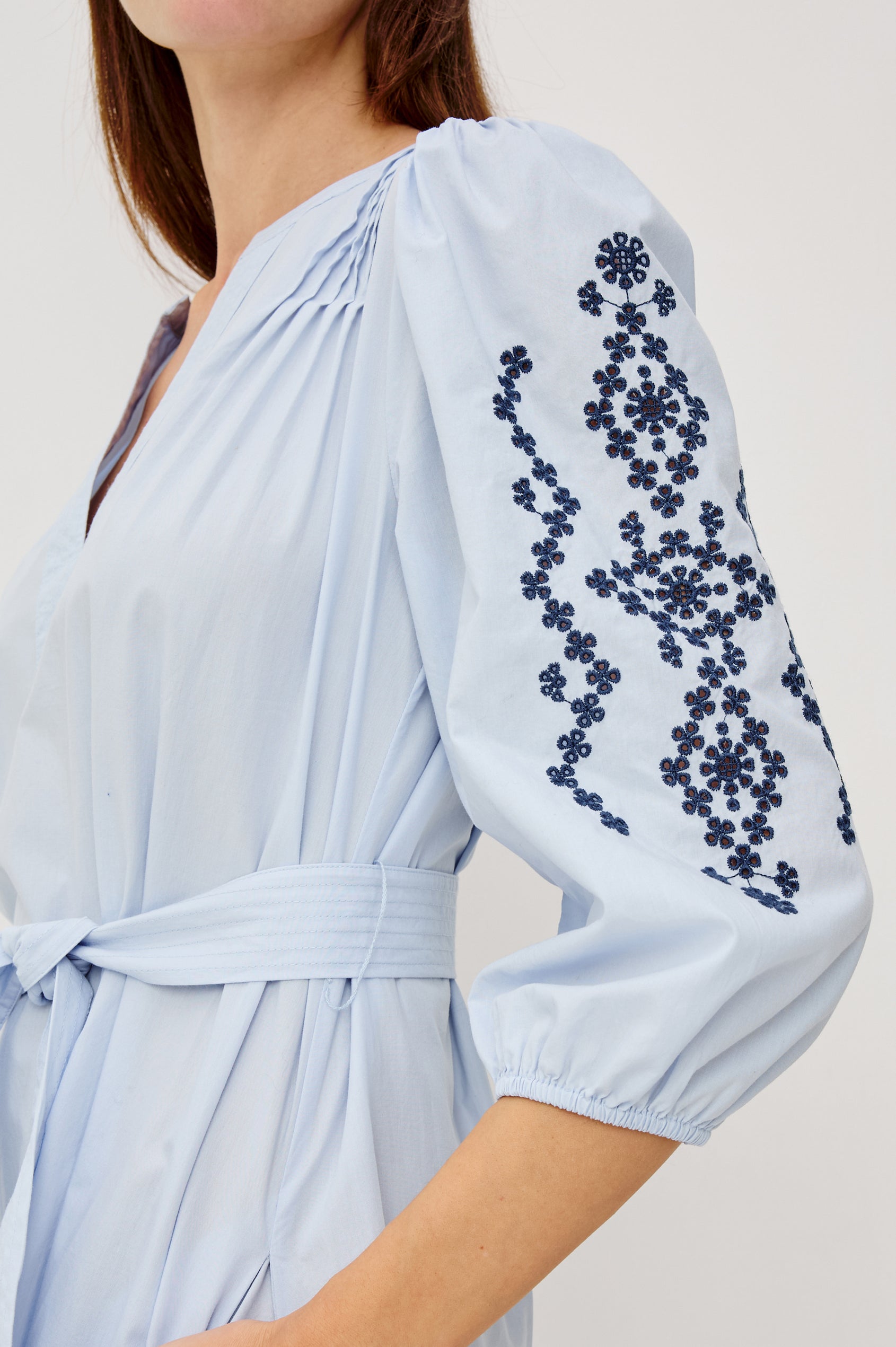 light blue peasant dress CARMEL DRESS