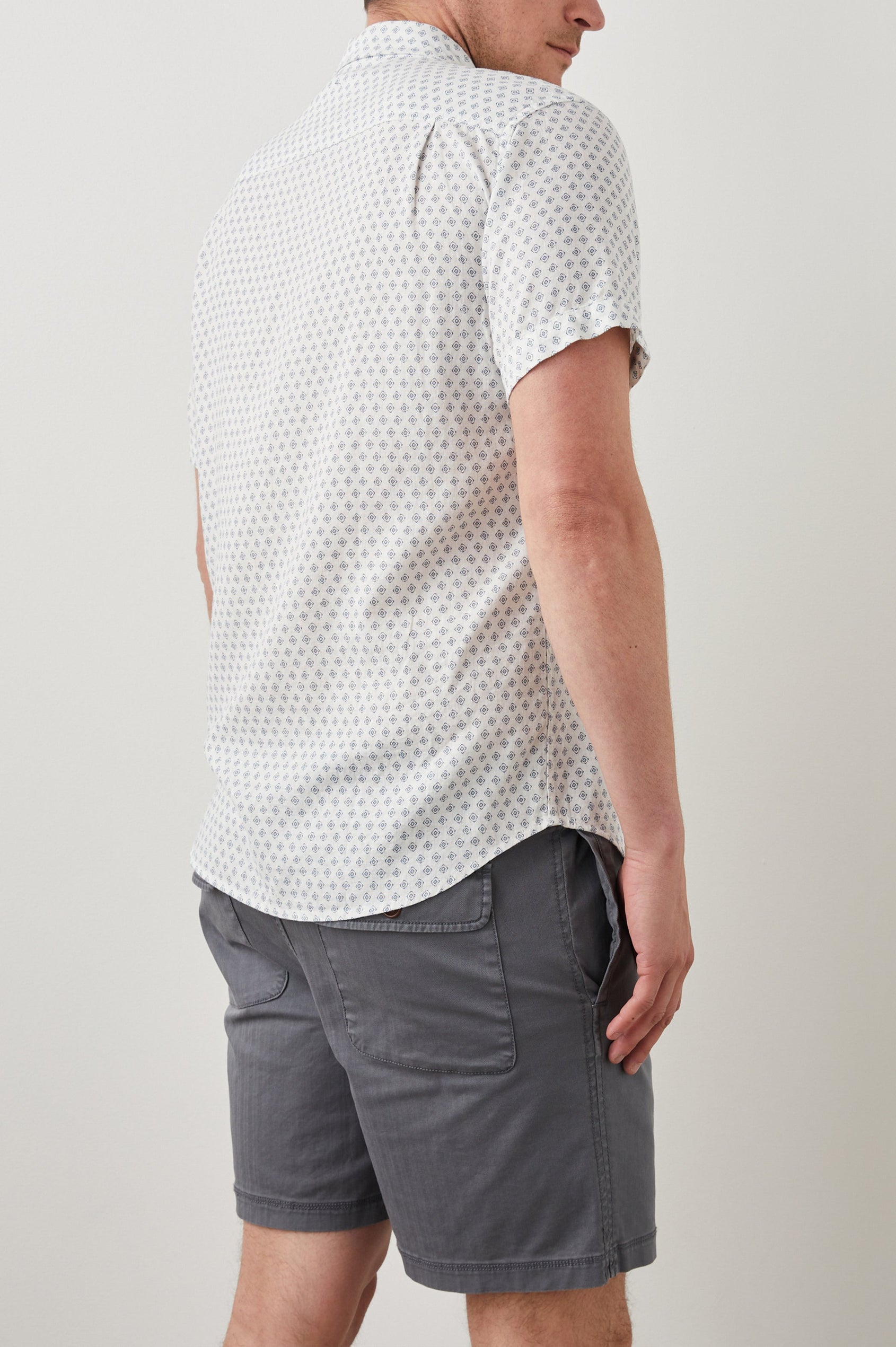 CARSON DIAMOND GEO CREAM SHIRT - BACK