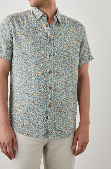 Carson Spring Blossom Teal Creamsicle Shirt - Front