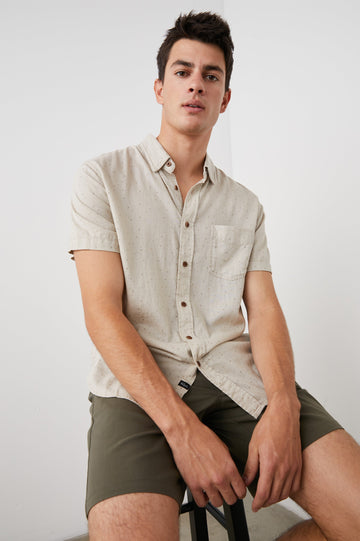 CARSON SHIRT TRIANGLE GEO RETRO PAPER - MODELED