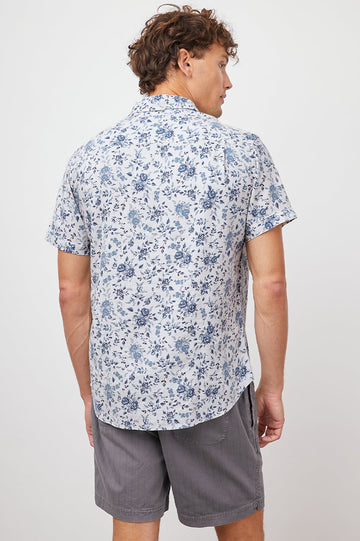 CARSON DESERT ROSE INDIA INK SHORT SLEEVE BUTTON DOWN SHIRT- BACK