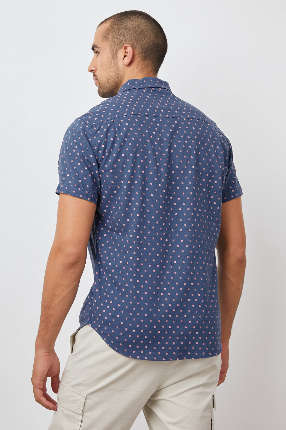 CARSON SHIRT - INDIGO SUMMER CALICO - BACK BODY