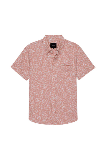 CARSON SERENITY DUSTY ROSE SHORT SLEEVE BUTTON DOWN- FLAT