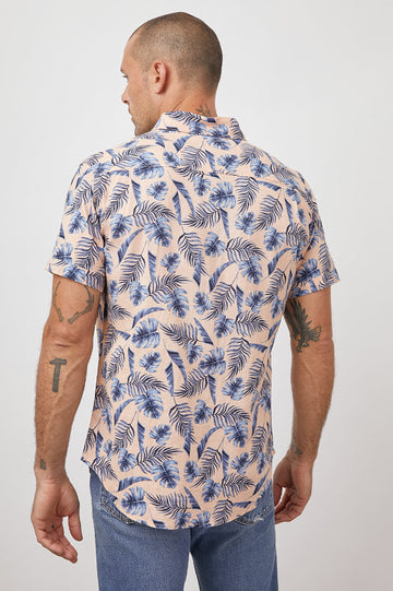 CARSON VISTA DEL MAR PEACH SHORT SLEEVE BUTTON DOWN-BACK