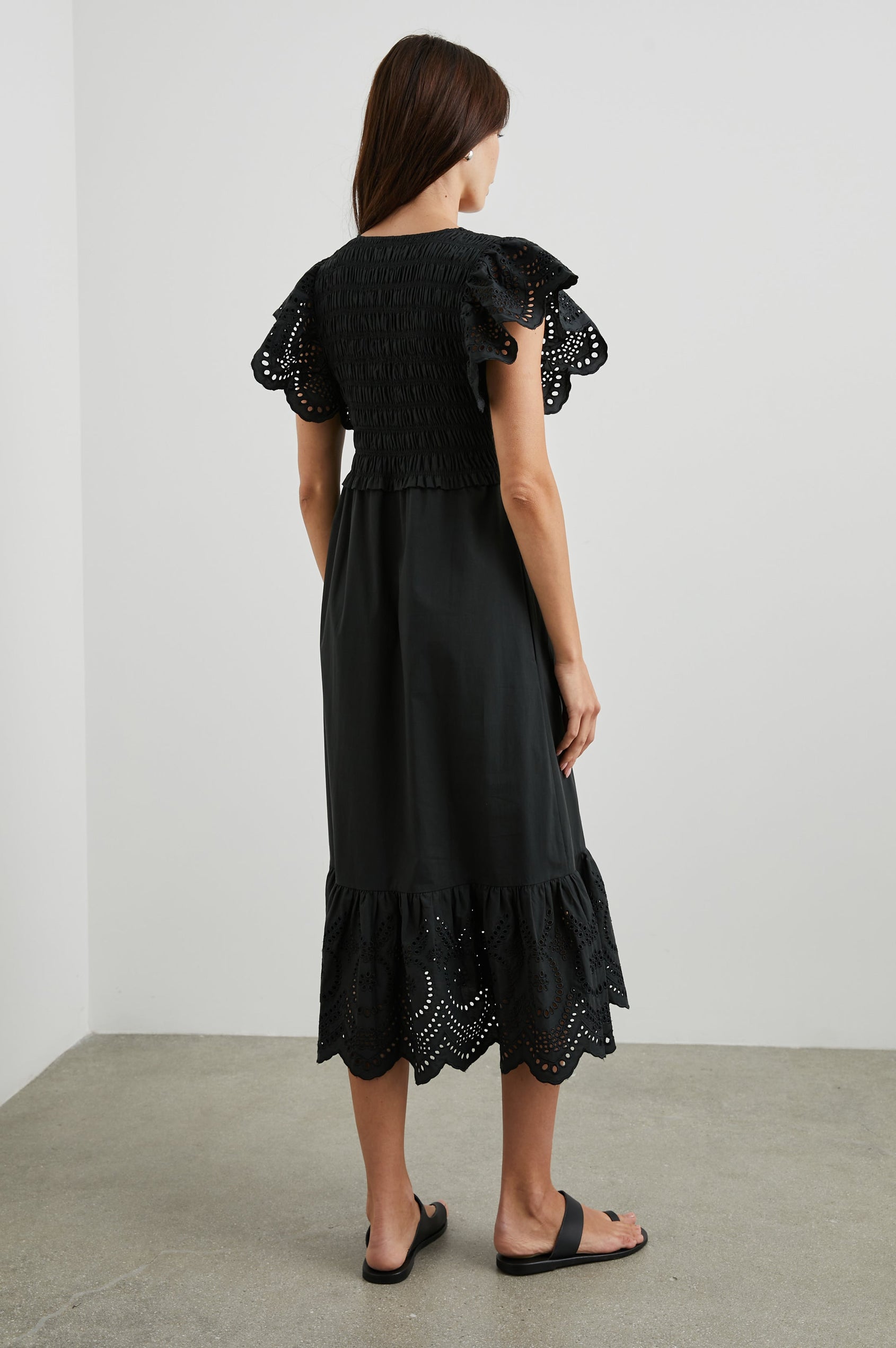 CLEMENTINE DRESS - BLACK EYELET – Rails EU