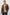 Corden Long-Sleeve Cardigan with Button Closure, a Shawl Collar and Ribbed Trim Chestnut Speckle - Front View Featured on Model