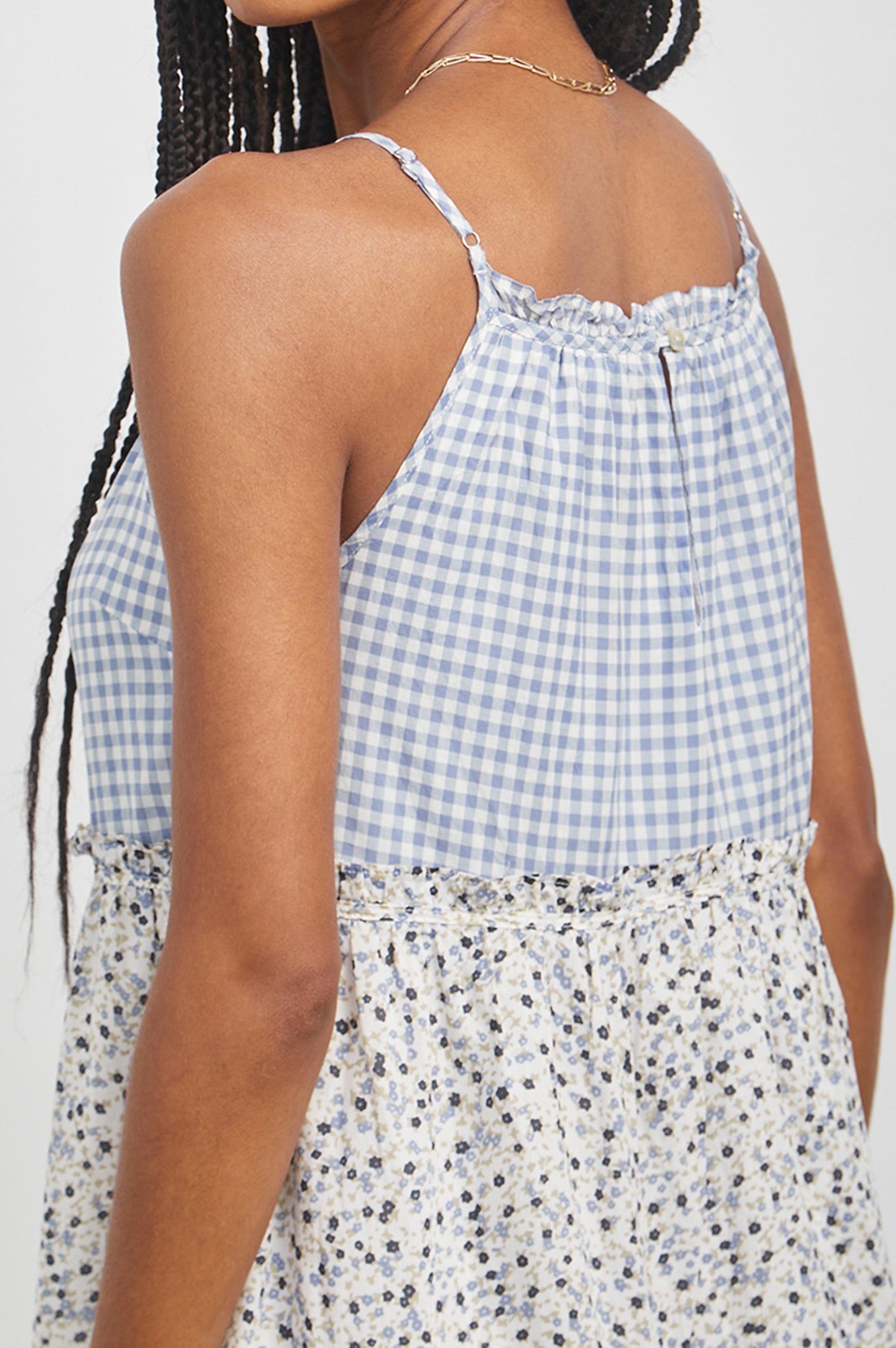 DORA DRESS - FLORAL GINGHAM MIX Rails EU DORA DRESS - FLORAL GINGHAM MIX Rails EU
