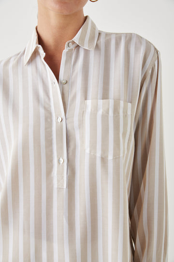 ELLE SHIRT NATURAL STRIPE - DETAIL