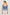Esperanza Scoop Neck Tank Top with Sea Shell Embroidery and Scalloped Hems in French Blue Colorway. Back View Shown on Model.