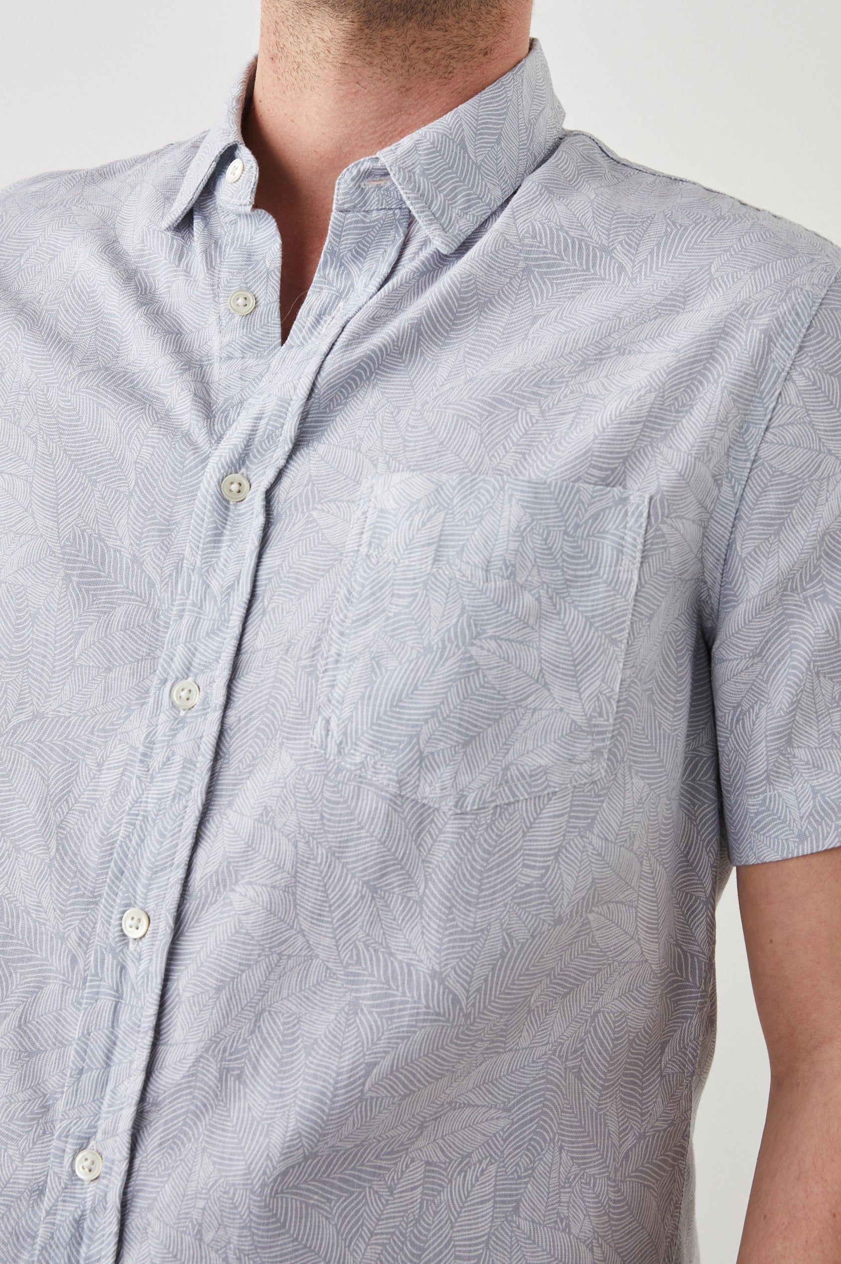 FAIRFAX AMAZON SUN BLUE SHIRT - FRONT DETILAS