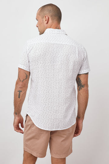 FAIRFAX WINDY PALMAMATE WHITE SHORT SLEEVE BUTTON DOWN-BACK