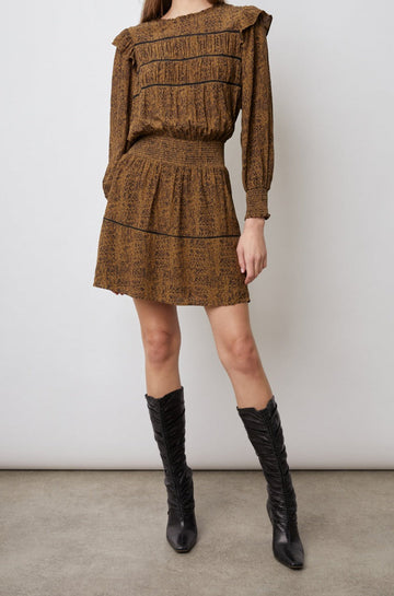 FAREN SEPIA PYTHON DRESS- FULL FRONT BODY