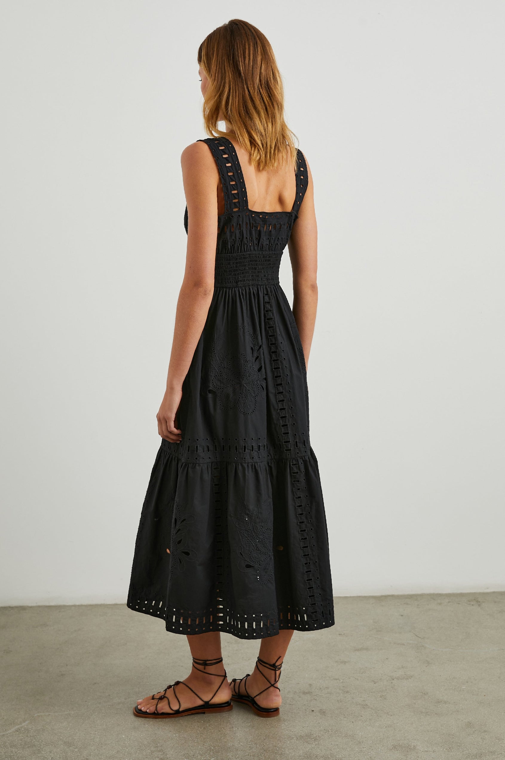 fawn embroidered eyelet midi dress Rails