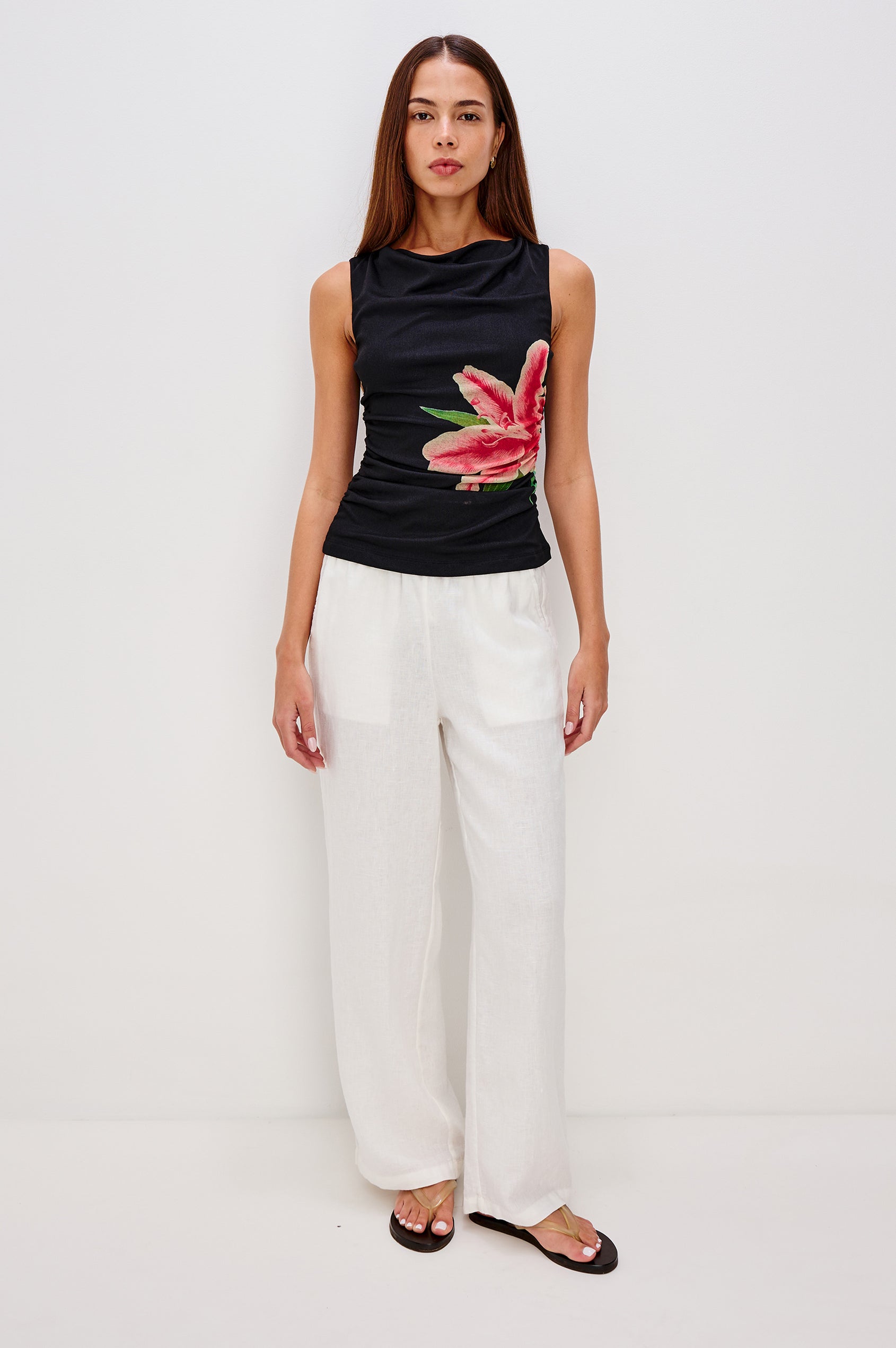 FETE TOP - PEACH LILY