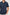 Flint Collared Button Shirt with Short Sleeves and a Chest Pocket in Perfect Navy Colorway. Front Detail View Shown on Model.