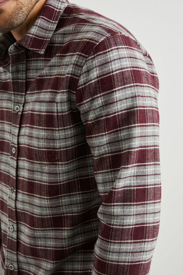 FORREST SHIRT BLACK CHERRY GREY - DETAILS