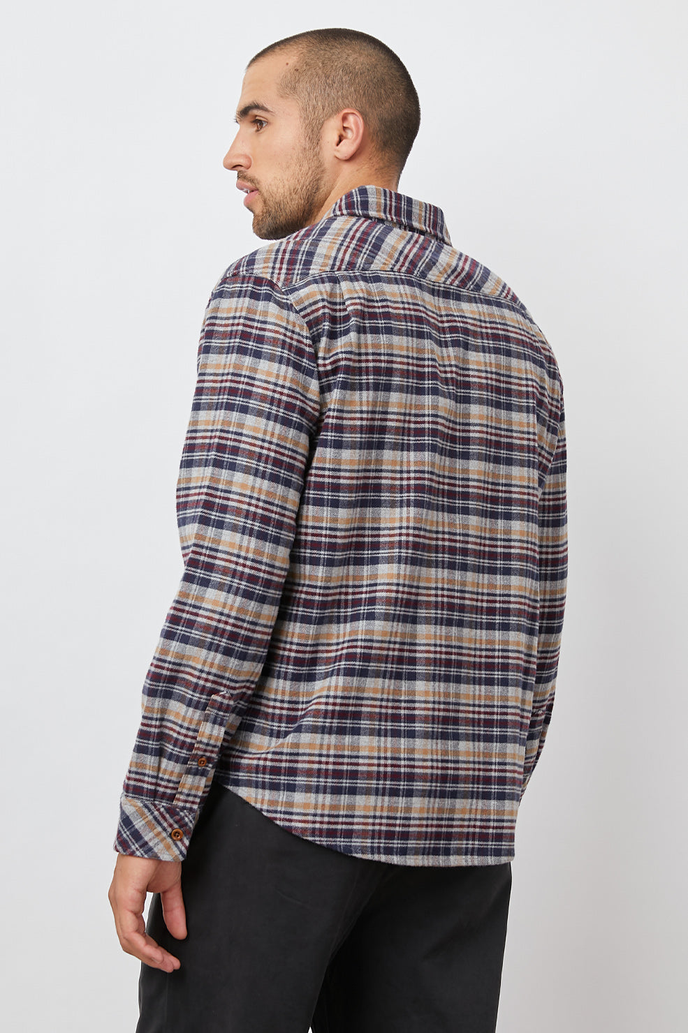 FORREST SHIRT MUSTARD NAVY ATHLETIC - BACK BODY