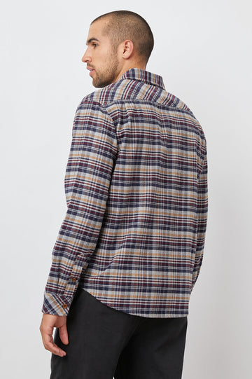 FORREST SHIRT MUSTARD NAVY ATHLETIC - BACK BODY