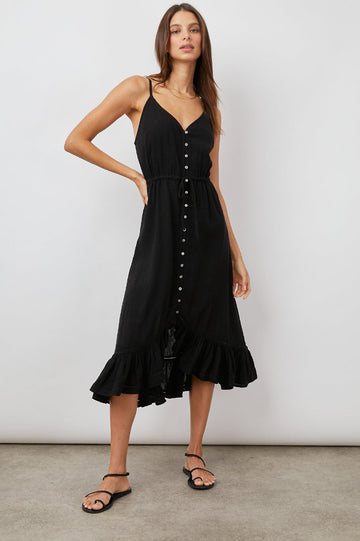 FRIDA BLACK LACE DETAIL DRESS-FRONT