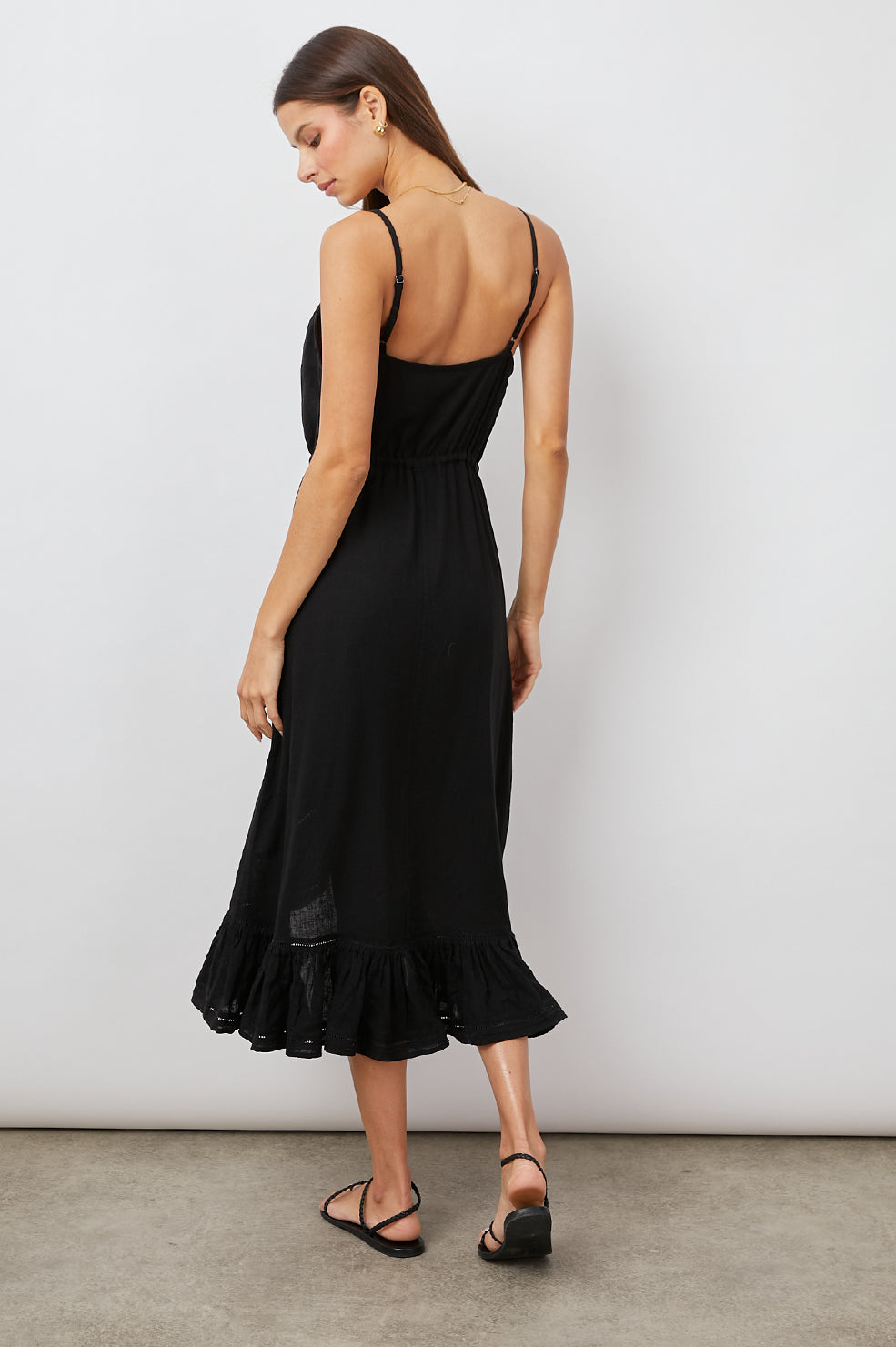 FRIDA BLACK LACE DETAIL DRESS-BACK