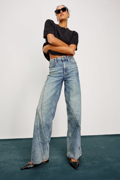 ボトムス・スパッツ main story Twisted Jean - Dawn GETTY TWIST SEAM WIDE LEG - DESERT SKY – Rails EU