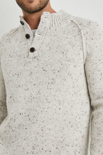 HARDING SWEATER  NATURAL NEP - FRONT DETAILS